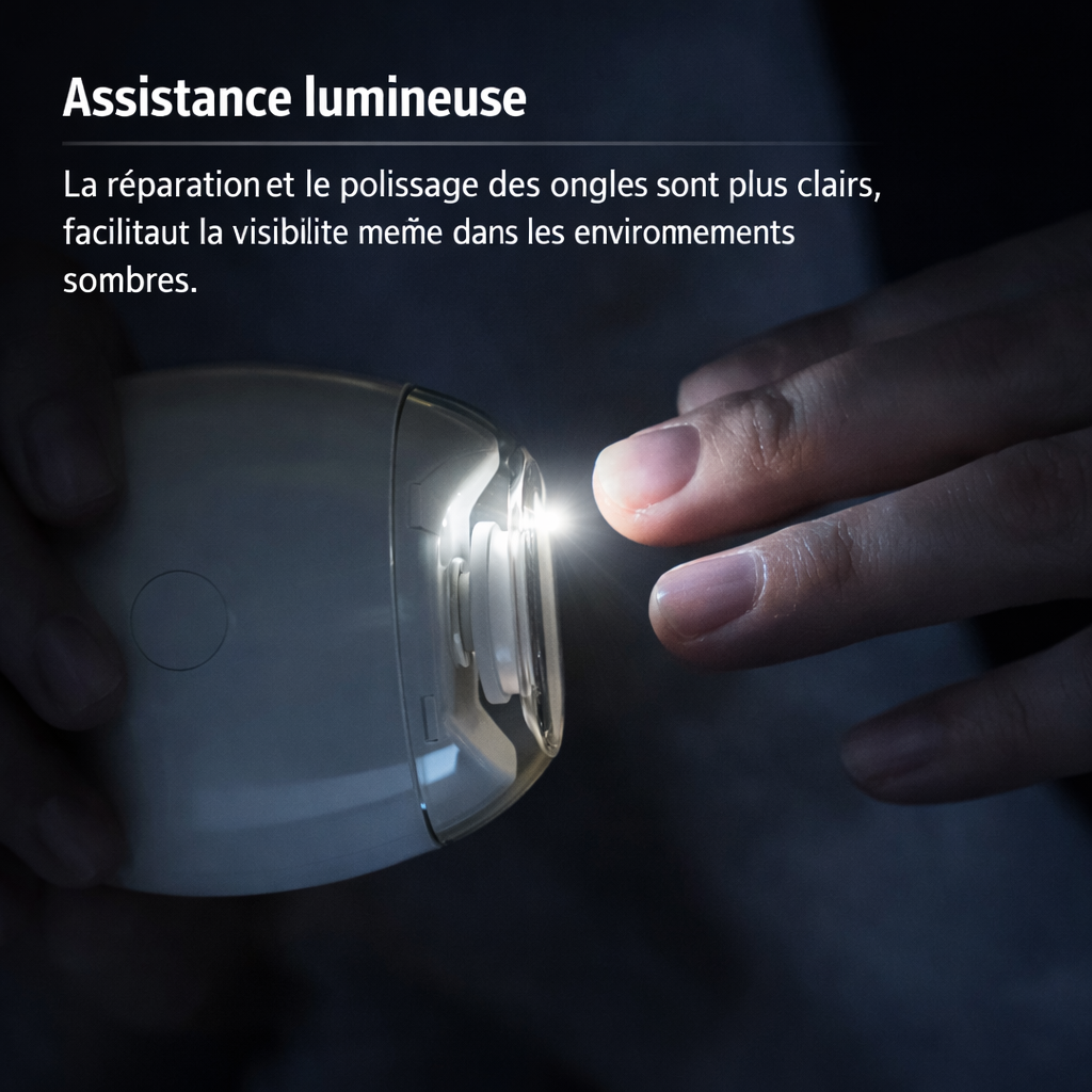 Coupe-Ongles Électrique Automatique 2-en-1 – Lime et Taille-Ongles Bébé & Adulte avec Lumière LED