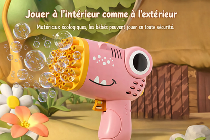 Pistolet à Bulles Dinosaure – 40 Trous, Effet Ultra‑Mousse, Jouet Électrique pour Enfants